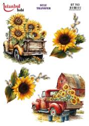 Çiçek Desenli Sulu Transfer Kağıdı STI-703 - Tual Hobi Craft İst