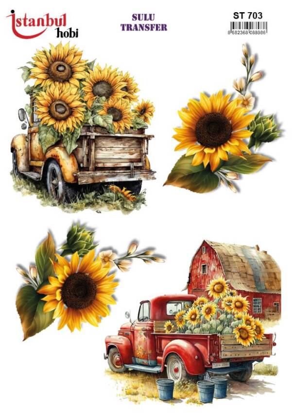 Çiçek Desenli Sulu Transfer Kağıdı STI-703 - 1