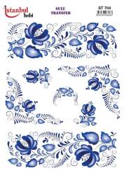 Çiçek Desenli Sulu Transfer Kağıdı STI-704 - Tual Hobi Craft İst