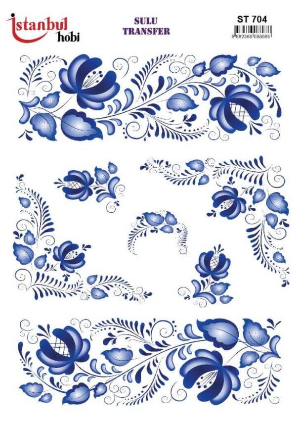 Çiçek Desenli Sulu Transfer Kağıdı STI-704 - 1