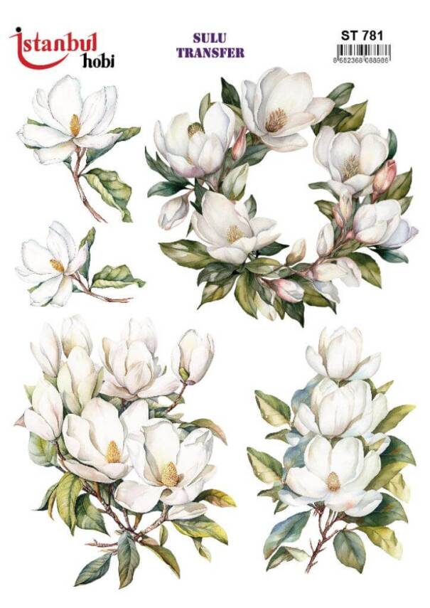 Çiçek Desenli Sulu Transfer Kağıdı STI-781 - 1