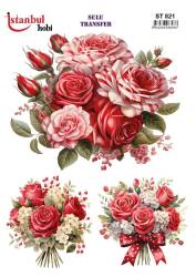 Çiçek Desenli Sulu Transfer Kağıdı STI-821 - Tual Hobi Craft İst