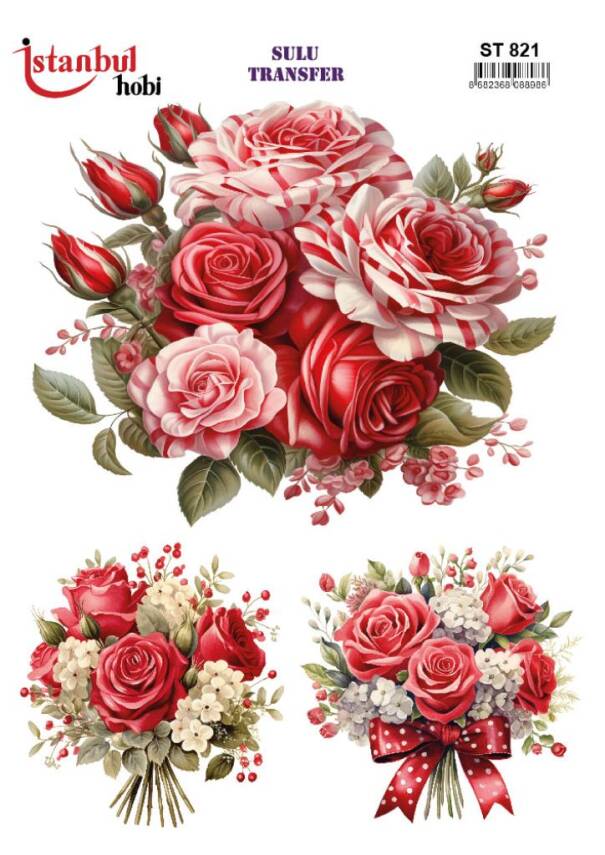 Çiçek Desenli Sulu Transfer Kağıdı STI-821 - 1