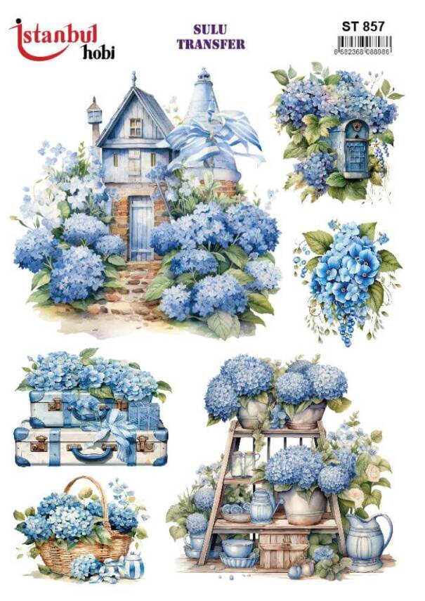 Çiçek Desenli Sulu Transfer Kağıdı STI-857 - 1