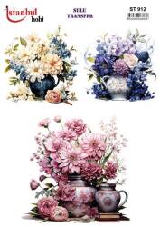 Çiçek Desenli Sulu Transfer Kağıdı STI-912 - Tual Hobi Craft İst
