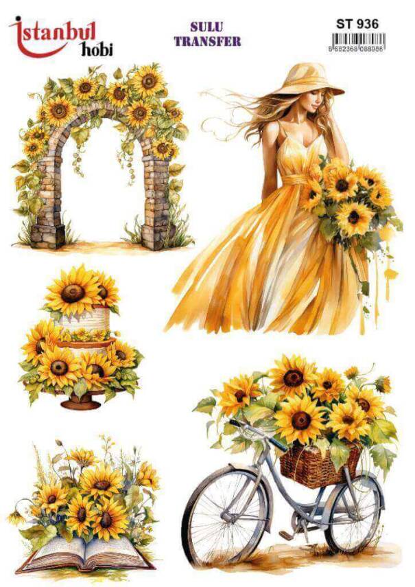 Çiçek Desenli Sulu Transfer Kağıdı STI-936 - 1