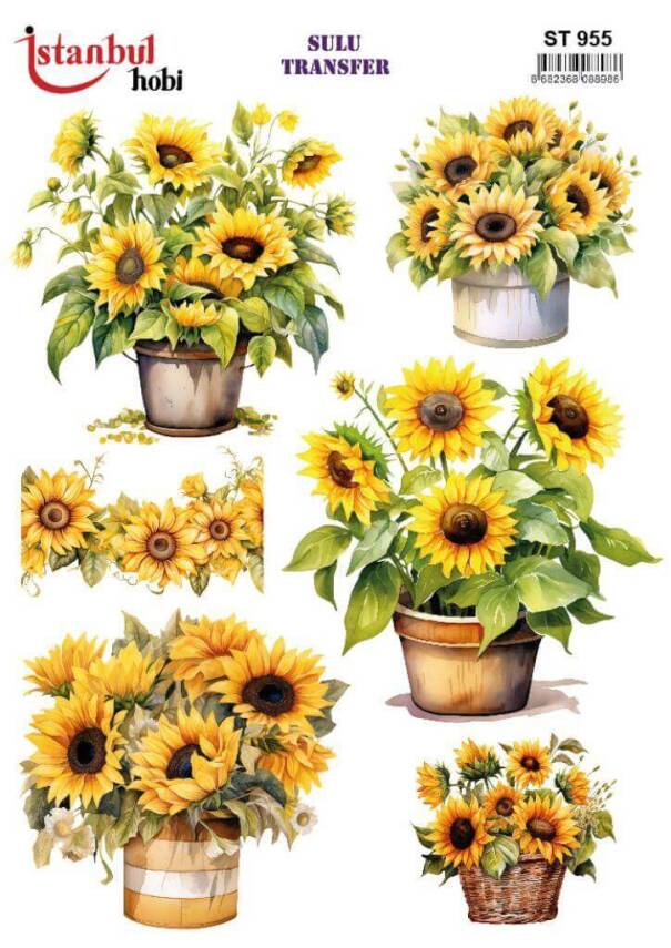 Çiçek Desenli Sulu Transfer Kağıdı STI-955 - 1