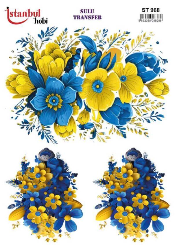 Çiçek Desenli Sulu Transfer Kağıdı STI-968 - 1
