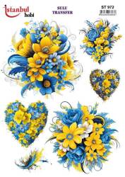 Çiçek Desenli Sulu Transfer Kağıdı STI-972 - Tual Hobi Craft İst