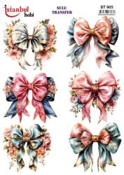 Çiçek Fiyonk Desenli Sulu Transfer Kağıdı STI-905 - Tual Hobi Craft İst