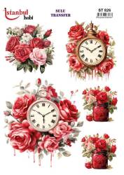 Çiçek Gül Desenli Sulu Transfer Kağıdı STI 826 - Tual Hobi Craft İst
