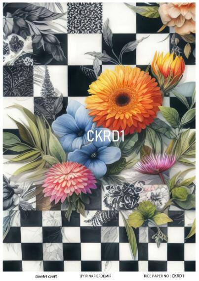 Çiçek Karo Desenli Pirinç Dekopaj Model : CKRD001 - 1