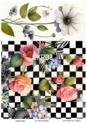 Çiçek Karo Desenli Pirinç Dekopaj Model : CKRD003 - Line Art