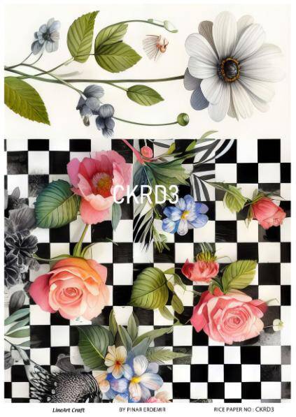 Çiçek Karo Desenli Pirinç Dekopaj Model : CKRD003 - 1