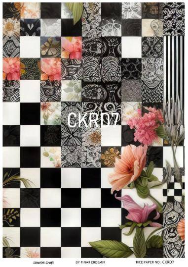 Çiçek Karo Desenli Pirinç Dekopaj Model : CKRD007 - 1