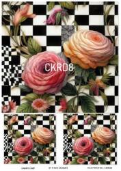 Çiçek Karo Desenli Pirinç Dekopaj Model : CKRD008 - Line Art