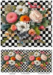 Çiçek Karo Desenli Pirinç Dekopaj Model : CKRD010 - Line Art