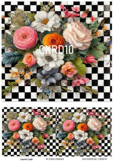Çiçek Karo Desenli Pirinç Dekopaj Model : CKRD010 - 1