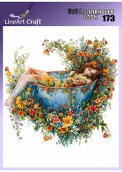 Çiçek Kızı Desenli Kumaş Transfer Kağıdı LNT-K173 (20x20 cm) - Line Art