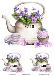 Çiçek ve Demlik Desenli Pirinç Dekopaj Model : 5740 - Line Art