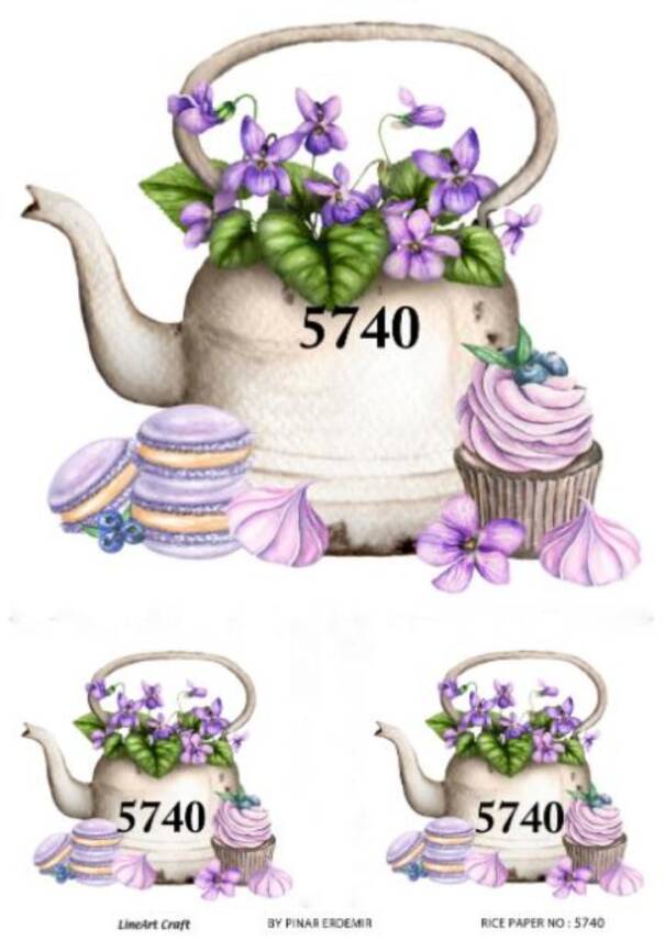 Çiçek ve Demlik Desenli Pirinç Dekopaj Model : 5740 - 1