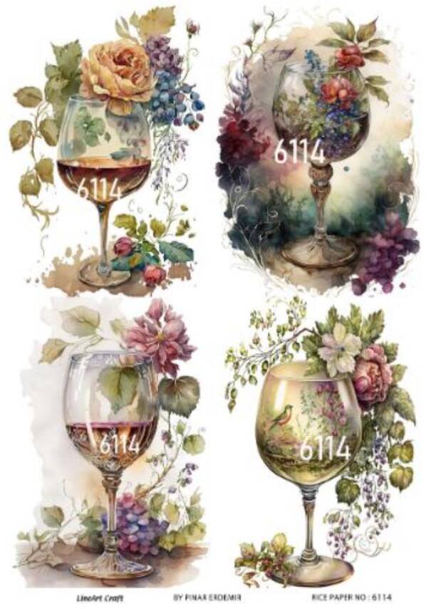 Çiçek ve Kadeh Desenli Pirinç Dekopaj Model : 6114 - 1