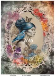 Çiçek ve Kadın Figürlü Pirinç Dekopaj Model : 6030 - Line Art