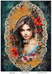 Çiçek ve Kadın Figürlü Pirinç Dekopaj Model : 6031 - Line Art