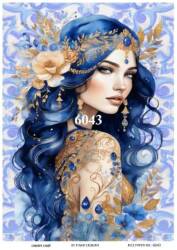 Çiçek ve Kadın Figürlü Pirinç Dekopaj Model : 6043 - Line Art