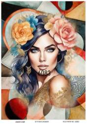 Çiçek ve Kadın Figürlü Pirinç Dekopaj Model : 6083 - Line Art