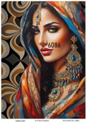 Çiçek ve Kadın Figürlü Pirinç Dekopaj Model : 6086 - Line Art