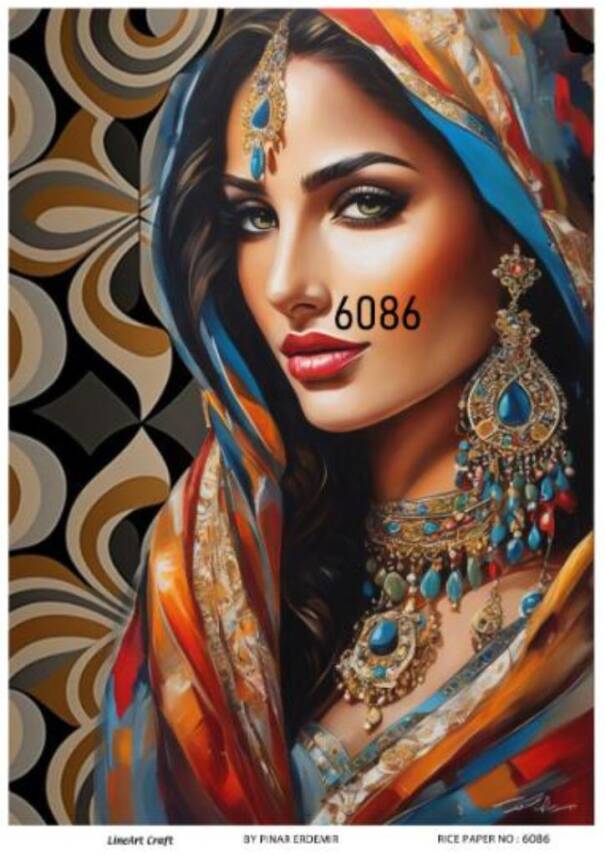 Çiçek ve Kadın Figürlü Pirinç Dekopaj Model : 6086 - 1