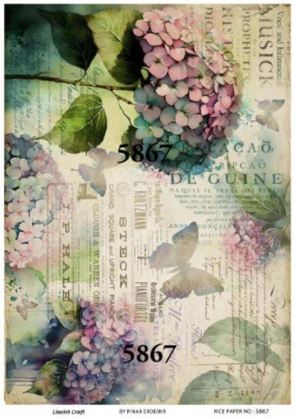 Çiçek ve Kelebek Desenli Pirinç Dekopaj Model : 5867 - 1