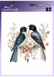 Çiçek ve Kuş Desenli Kumaş Transfer Kağıdı LNT-K092 (20x20 cm) - Line Art