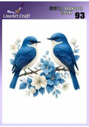 Çiçek ve Kuş Desenli Kumaş Transfer Kağıdı LNT-K093 (20x20 cm) - Line Art