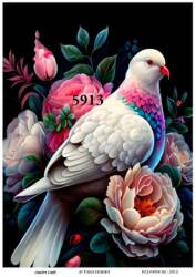 Çiçek ve Kuş Desenli Pirinç Dekopaj Model : 5913 - Line Art