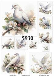 Çiçek ve Kuş Desenli Pirinç Dekopaj Model : 5930 - Line Art