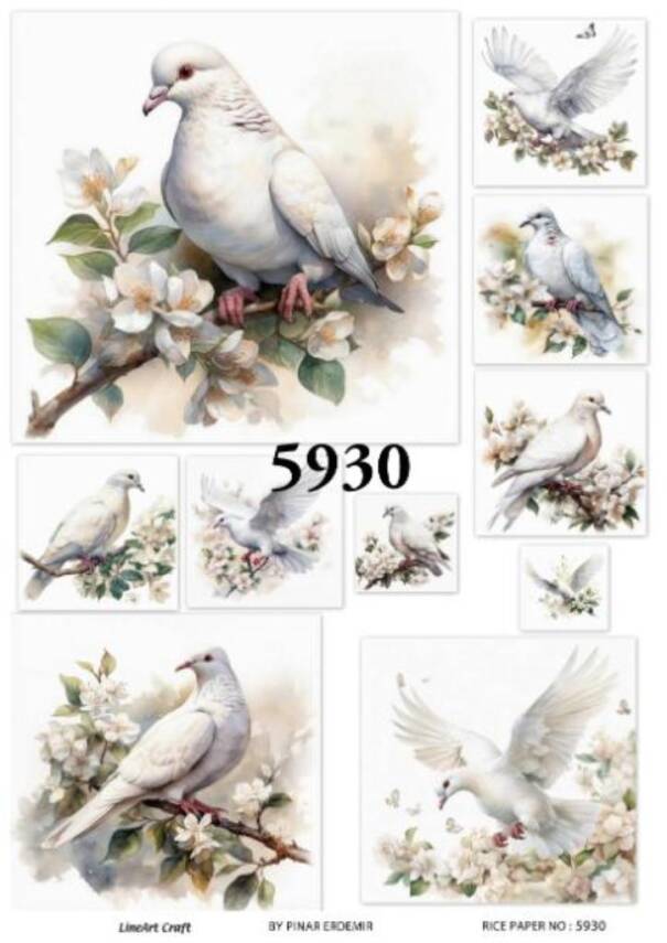 Çiçek ve Kuş Desenli Pirinç Dekopaj Model : 5930 - 1