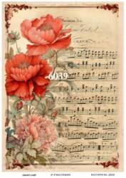 Çiçek ve Nota Figürlü Vintage Pirinç Dekopaj Model : 6039 - Line Art