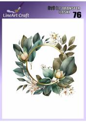 Çiçek ve Yaprak Desenli Kumaş Transfer Kağıdı LNT-K076 (20x20 cm) - Line Art