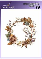 Çiçek ve Yaprak Desenli Kumaş Transfer Kağıdı LNT-K079 (20x20 cm) - Line Art