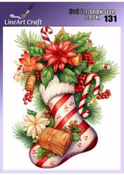 Çiçek Yılbaşı Desenli Kumaş Transfer Kağıdı LNT-K131 (20x20 cm) - Line Art