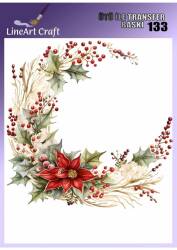 Çiçek Yılbaşı Desenli Kumaş Transfer Kağıdı LNT-K133 (20x20 cm) - Line Art