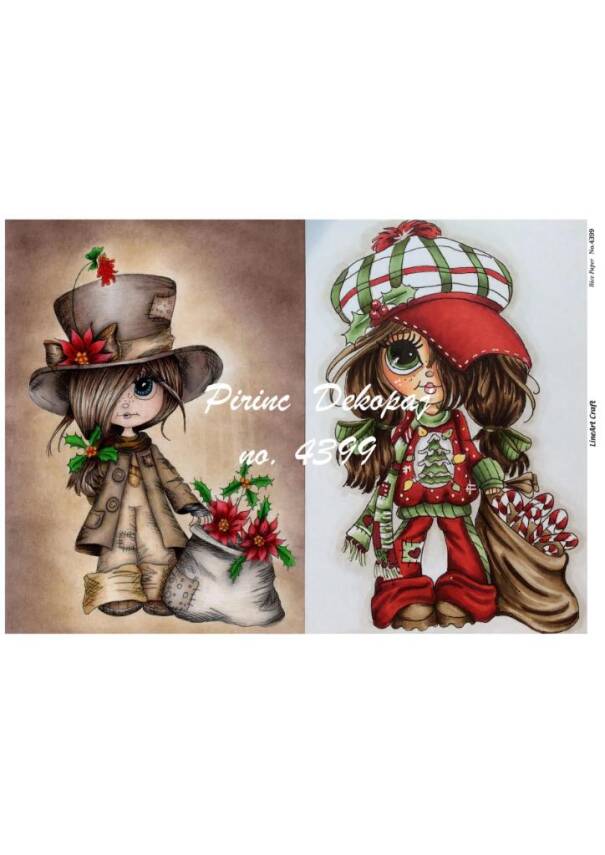 Çiçekçi Kız Figürlü Pirinç Dekopaj Model : 4399 - 1