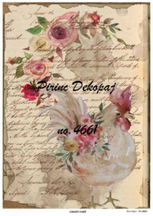 Çiçekli Horoz Desenli Pirinç Dekopaj Model : 4661 - 1