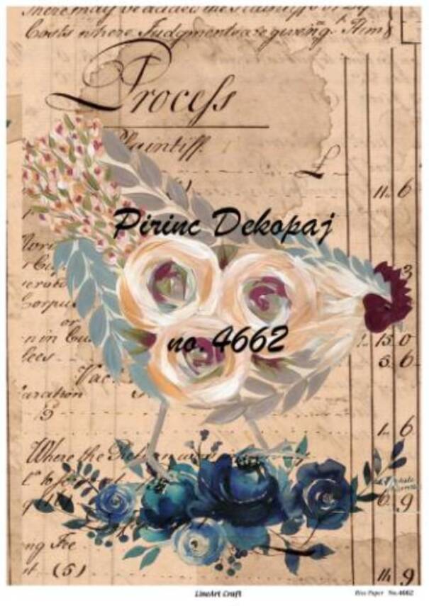 Çiçekli Horoz Desenli Pirinç Dekopaj Model : 4662 - 1