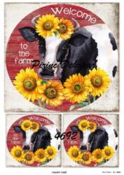 Çiçekli İnek Desenli Pirinç Dekopaj Model : 4692 - Line Art