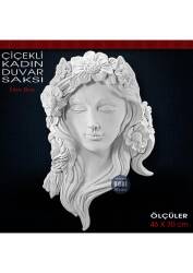 Çiçekli Kadın Duvar Saksı Dev Boy (46x30 cm) Ham Polyester - Tual Hobi Sanat