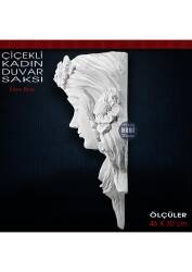 Çiçekli Kadın Duvar Saksı Dev Boy (46x30 cm) Ham Polyester - Tual Hobi Sanat (1)