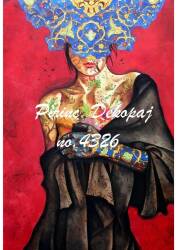 Çiçekli Kadın Figürlü Pirinç Dekopaj Model : 4326 - Line Art